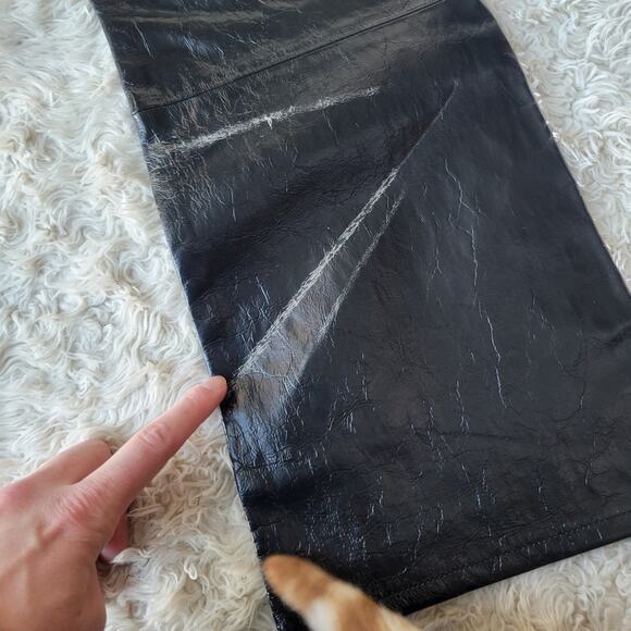 J Brand Selena Mid-Rise Crop Bootcut Lamb Leather Black 28 - Picture 10 of 12